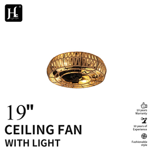 Ventilateur de plafond moderne intelligent de 19 pouces pour salle de bain, avec moteur DC en métal, bande lumineuse, télécommande, LED, 3 vitesses, faible bruit, intensité variable - Product Image 2