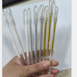 Stylo gel en plastique à pointe bille de 0,8 mm, finition brillante, encre blanche, or et argent, pour journalisation, vente en gros - Product Image 4