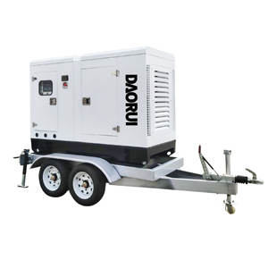 Groupe électrogène diesel silencieux portable sur remorque haute vitesse 20 kVA 30 kVA 50 kVA 80 kW 100 kW - Product Image 3