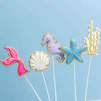 Décoration de gâteau sous la mer en forme de coquille, pour fête d'anniversaire de sirène