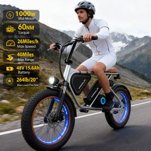 EU US EWG-zertifiziertes Pamila E3 E-Fatbike mit Mittelmotor, hohem Drehmoment von 60 N.<span class=keywords><strong>m</strong></span>, 48 V 750 W, 15,6 Ah/25 Ah, 45 km/h, 80 km Reichweite - Product Image 2