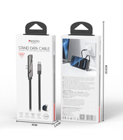 Kabel Data Yesido Aluminium Alloy 1 Meter Tipe-C ke Tipe-C 60W Pengisian Cepat dengan Penyangga Ponsel Model Elbow CA207