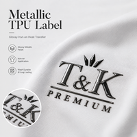 Étiquettes personnalisées brillantes en TPU pour vêtements, monogramme couronne thermocollant, résistantes à la lavage pour polos et usines de confection