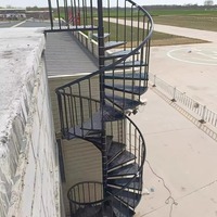 Escalier en colimaçon préfabriqué au design moderne pour usage intérieur et extérieur avec marches antidérapantes pour appartement
