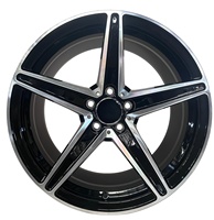 Jantes en alliage d'aluminium neuves sur mesure 12000T forgées, norme DOT, MOQ 4, 18-24 pouces, noir brillant avec face usinée, cinq branches, pour X3 X4