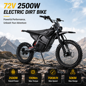 Moto tout-terrain électrique à moteur central haute performance 190 Nm, batterie 72V 25AH, 2500W sans balais, pour adultes, aventure extrême hors route - Product Image 1