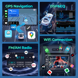 Écran radio <span class=keywords><strong>DVD</strong></span> 7 pouces <span class=keywords><strong>avec</strong></span> charge rapide pour Ford F150 2004-2008, montage sur tableau de bord, CarPlay sans fil, écran tactile IPS, DSP, GPS - Product Image 4