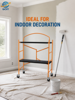 Plateforme mobile pliable en acier Q235 avec roulettes et échelle pour l'entretien domestique en intérieur