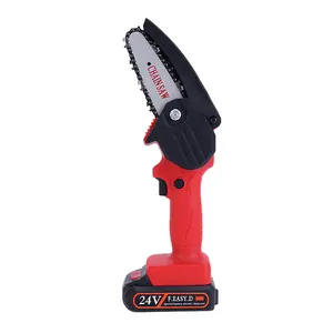 4 Inch Mini Chainsaw Cordless Electric Saw With LED Illuminator Protective Cover For Branch Wood Cutting Mini Electric Chainsaw