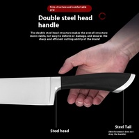 Couteau de chef professionnel en acier inoxydable à haute teneur en carbone, couteau de cuisine ergonomique avec manche antidérapant, tranchant pour la viande et les légumes
