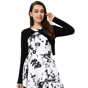 Un manteau en tricot à manches longues pour femmes, boléro <span class=keywords><strong>noir</strong></span>, à manches longues, <span class=keywords><strong>court</strong></span>, en tricot, hauts, vêtements, BP000709 - Product Image 3