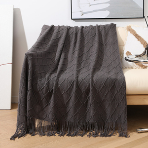 50''*60'' <strong>Blanket</strong> Couch Lightweight Luxury <strong>Knit</strong> Bed Cozy Buti Super Soft Decorative <strong>Blanket</strong> with Tassels Throw <strong>Blanket</strong>