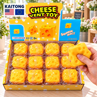 KAITONG I Mignons jouets Squishies en forme de beurre, de banane géante, de fraise à remontée lente, de fromage à presser et de boules de mochi cristallines