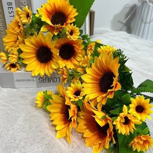 Grand tournesol artificiel aux couleurs vives pour la décoration des fêtes, fond de scène pour diffusion en direct, décoration de vitrine et de stand, fabriqué en Chine - Product Image 2