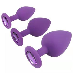 Plugue anal de silicone, plugue anal de silicone com joia de diamante, brinquedo sexual adulto - Product Image 4