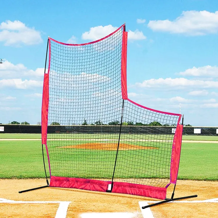 High Quality 7FT Portable Folding Baseball Softball Training Practice Net Backstop High Low Net And Safety Screen