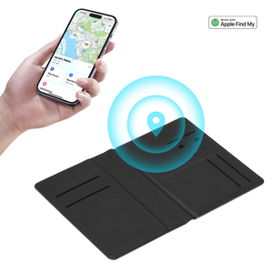 Portefeuille de voyage portable en cuir PU mince avec emplacements pour cartes <span class=keywords><strong>SIM</strong></span>/d'identité et suivi GPS, compatible avec le réseau Localiser (Find My) - Product Image 1