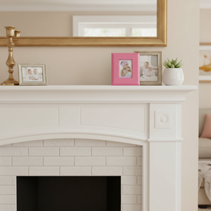 Cornice Ovale Rosa Anticata 130x180mm in Resina e Metallo per Arredamento e Decorazione Casa - Product Image 3