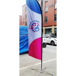 Promotional Teardrop <b>Banners</b> Custom Beach Flags 2-Sided Print Fiberglass and Aluminum Pole - Product Image 1