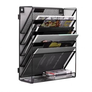 KD 6 Pockets Mesh Hanging <b>File</b> Holder Metal Wall <b>File</b> <b>Organizer</b> Hanging <b>File</b> <b>Organizer</b> for Office Wall Mounted Mail <b>Organizer</b> - Product Image 2