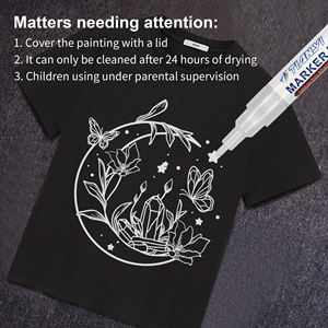 <span class=keywords><strong>Pennarello</strong></span> <span class=keywords><strong>Bianco</strong></span> per Tessuti, Permanente per Coprire Macchie e Segni di Candeggina su Tessuti Scuri, Penna per Tessuti Senza Sbavature - Product Image 3