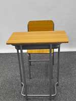 Bureau et chaise d'école modernes en bois avec hauteur réglable et structure métallique, garantie de 3 ans pour les écoles primaires et secondaires