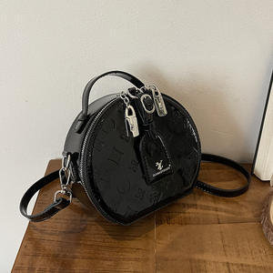 Bolso Redondo de Mujer en Material PU, un Bolso de Mano Multifuncional y Ligero con Cierre de Cremallera y Diseño Texturizado en Relieve 358 - Product Image 6