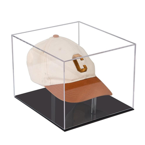 Cappello <span class=keywords><strong>in</strong></span> acrilico trasparente per la vetrina del cappello da Baseball autografo cappello porta casco Lucite Memorabilia Box per gli sport di calcio - Product Image 1