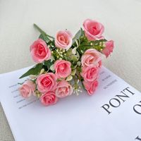 Bouquet de mini-roses artificielles en soie de haute qualité, écologiques, de la marque Jade Horizon, pour la décoration intérieure/extérieure, mariage, maison