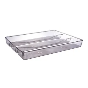 Großhandel Besteck Utensil Schublade Organizer Kunststoff Klar Besteck Besteck Teiler Tablett