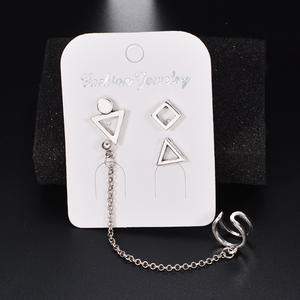 Conjunto de pendientes retro europeo y americano, conjunto de pendientes triangulares retro de varios pares, paquete de tarjeta, nuevo estilo - Product Image 3