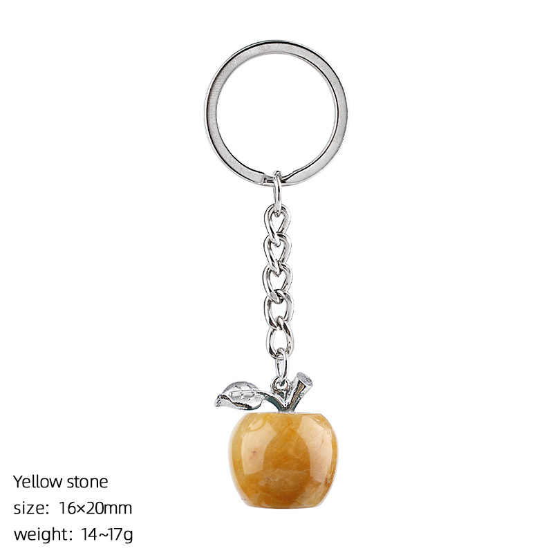 Llavero de manzana de jade amarillo