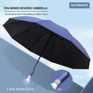 Parapluie automatique OEM 21 pouces, pliable en 3 sections, avec logo personnalisé, coloré, toutes saisons, promotionnel, ouverture automatique - Product Image 4