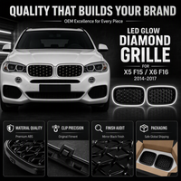 Grille LED à effet de lumière périphérique pour BMW X5 F15 X6 F16, design diamant connecté, en ABS, pièces de tuning, modernisation audacieuse, vente en gros