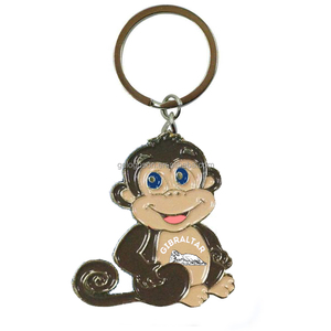 Llaveros personalizados de esmalte <span class=keywords><strong>Macaca</strong></span> Sylvanus Monkey llaveros de aleación de Zinc de Metal a granel dibujos animados Gibraltar regalos de recuerdo para turistas - Product Image 3