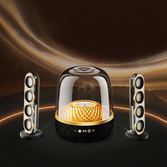 Huaqiangbei's Crystal 5 Wireless Mini Speaker Heavy Bass Stereo Detachable Design Computers Living Rooms Surround Sound RGB