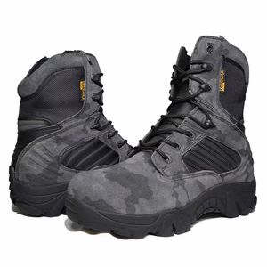 Botas Delta TSB10 Camuflaje Negro Gris, Botas de Senderismo para Hombre, de Cuero Color Arena Negro, para Caminatas y Excursiones al Aire Libre - Product Image 2