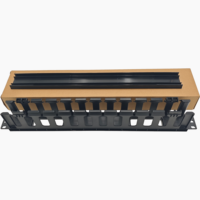 Organisateur de câbles horizontal pour rack 1U, 19 pouces, 12 emplacements, plastique noir, gestion des câbles