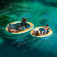 Hamac gonflable aquatique en gros avec filet de sécurité, flotteur de piscine robuste certifié CE pour enfants et adultes, lit de relaxation anti-retournement