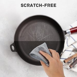 Scrubs secs humides Nettoie la vaisselle Éviers Chiffon de vaisselle en fil métallique Chiffons de vaisselle en fil métallique polyvalents - Product Image 4