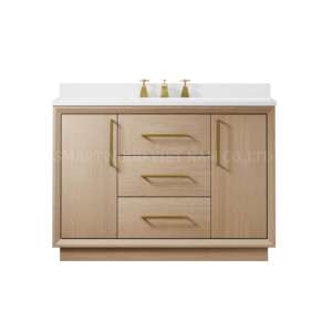 โต๊ะเครื่องแป้งหินอ่อนสไตล์หรูหรามีลิ้นชักปิดอ่อน - Product Image 2