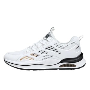Baskets sportives blanches en maille à lacets, respirantes, à bout rond, semelle extérieure en caoutchouc, semelle intermédiaire en EVA, chaussures décontractées toutes saisons - Product Image 1