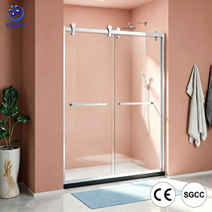 Mampara <span class=keywords><strong>de</strong></span> Baño Moderna <span class=keywords><strong>de</strong></span> Lujo con Vidrio Templado y Marco <span class=keywords><strong>de</strong></span> <span class=keywords><strong>Acero</strong></span> <span class=keywords><strong>Inoxidable</strong></span> <span class=keywords><strong>para</strong></span> Hoteles, Puerta <span class=keywords><strong>de</strong></span> Ducha Doble Corredera - Product Image 1