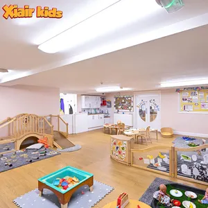 Xiair 유치원 가구 세트 보육 보육 센터 어린이 나무 테이블과 의자 세트 Creche 학교 나무 가구