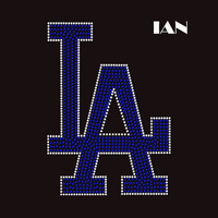 Transferts thermocollants personnalisés en strass pour t-shirt, motif chat Dodger, logo sportif imprimé, Los Angeles LA