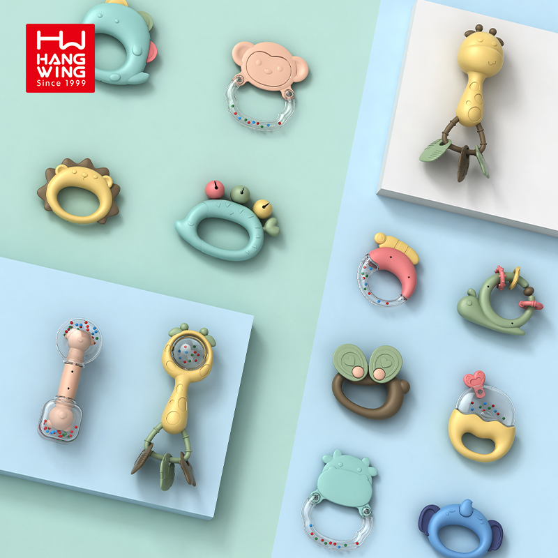 Игрушки HW 2023 для новорожденных и малышей, Гладкий мягкий силиконовый Прорезыватель для зубов, Набор погремушек, Кит, младенцев, жевательные игрушки для младенцев