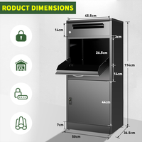 Boîte de dépôt extérieure autonome en acier galvanisé, étanche, anti-vol, à fixation au sol, thermolaquée, grande capacité, avec serrure