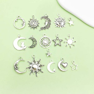Pendentif soleil lune étoile en alliage d'argent antique, formes variées, pour la fabrication de bracelets, accessoires de bijoux DIY - Product Image 1
