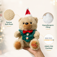 Peluche pingouin kawaii ultra douce avec écharpe tricotée rouge et pompon vert pour cadeau de Noël