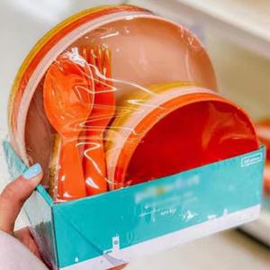 Vaisselle en mélamine compatible lave-vaisselle, ensemble de plats empilables multicolores en plastique pour cuisine, camping et repas en plein air - Product Image 2